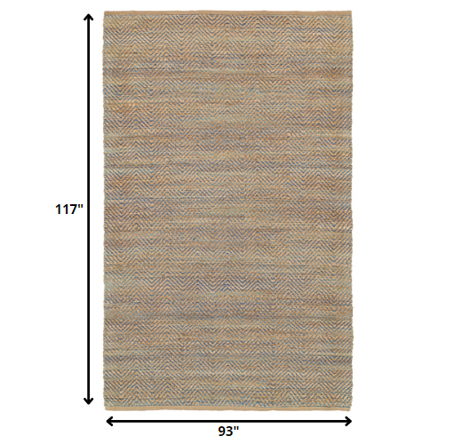 8’ x 10’ Tan and Navy Boho Chic Area Rug