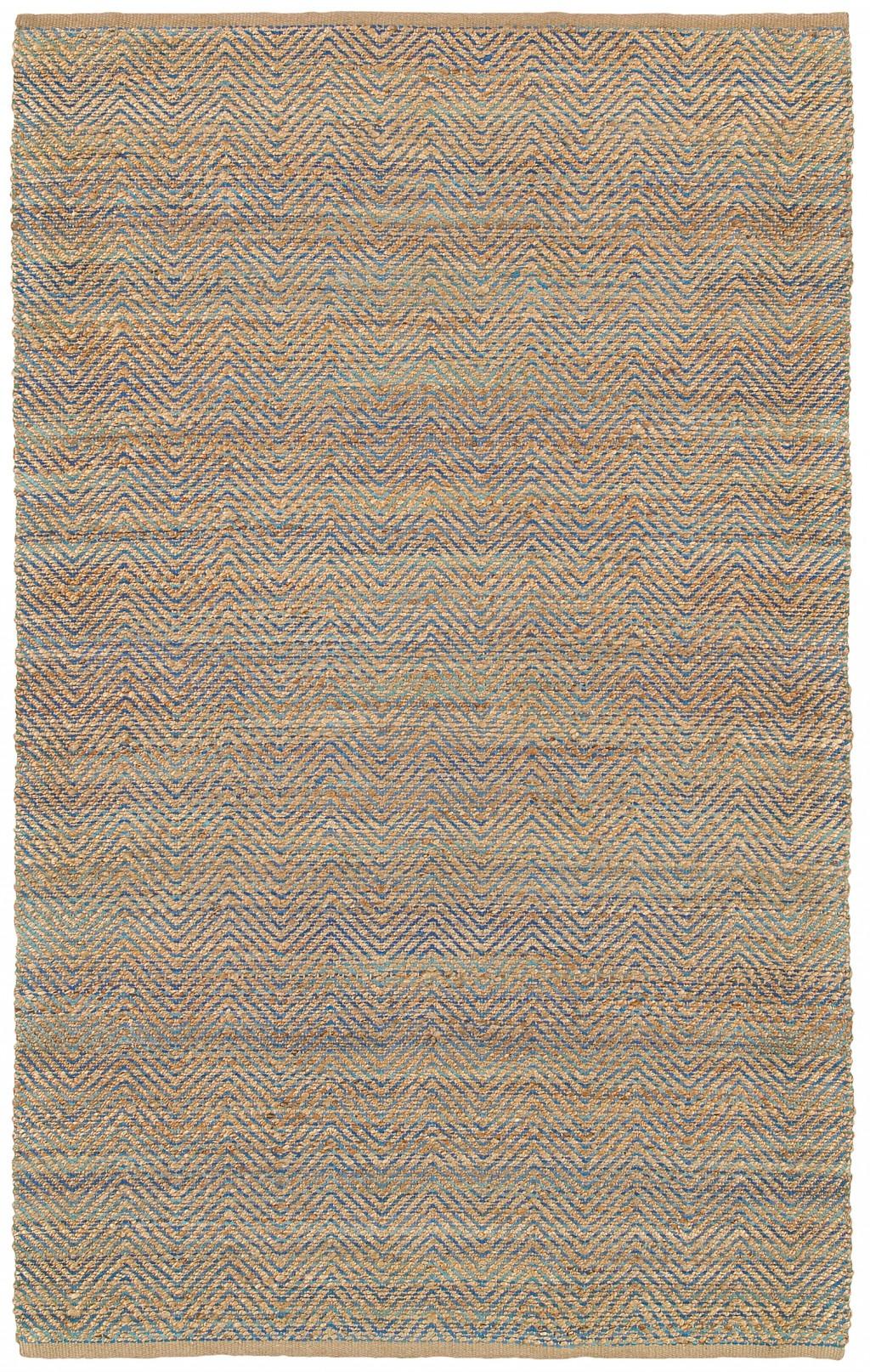 9’ x 12’ Tan and Navy Boho Chic Area Rug