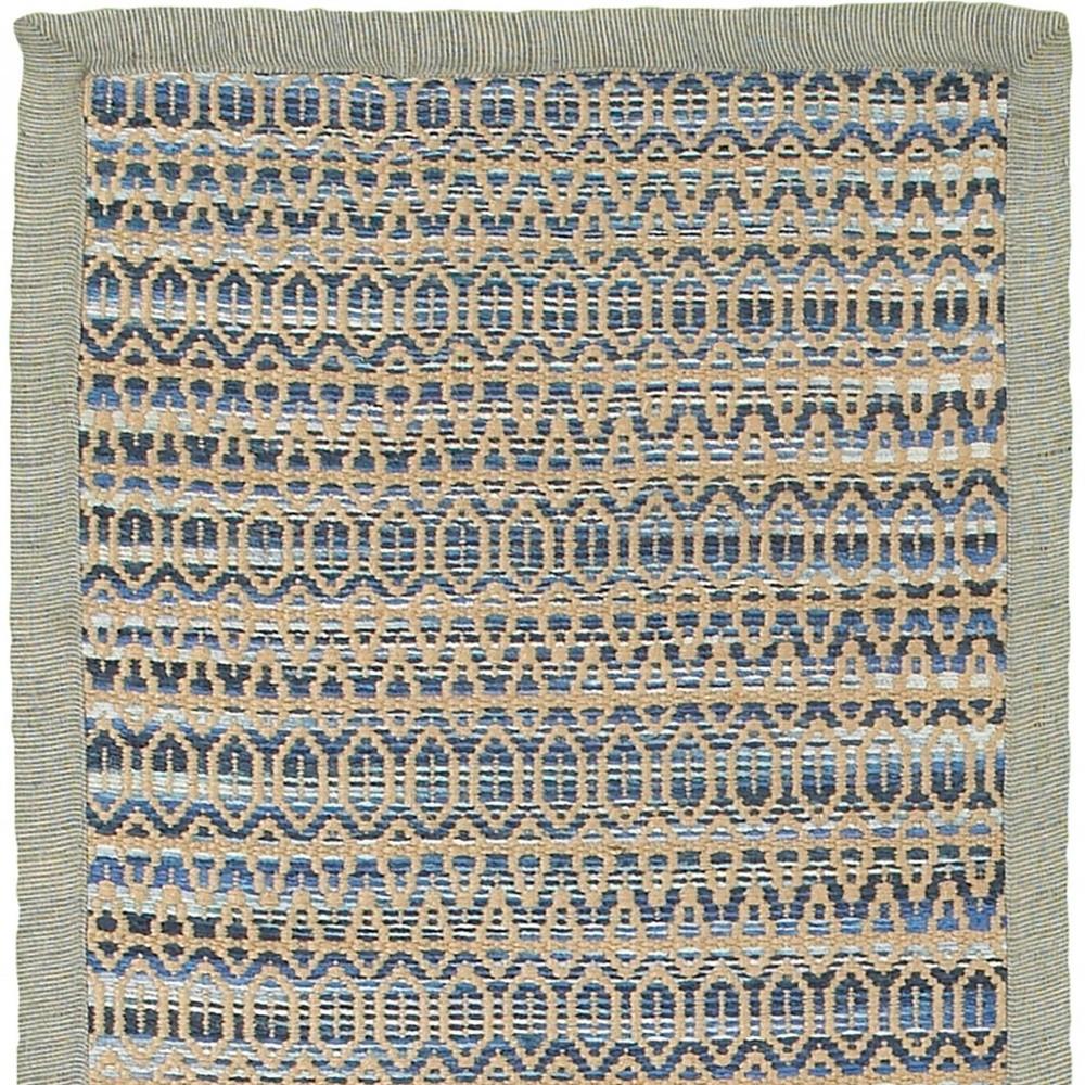 3’ x 8’ Round Navy and Tan Striated Runner Rug