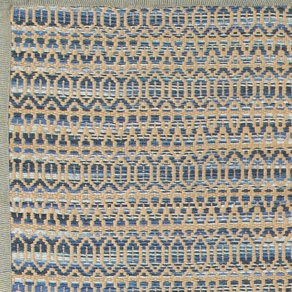 3’ x 8’ Round Navy and Tan Striated Runner Rug