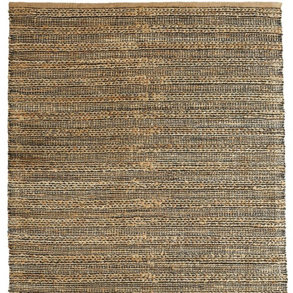 5’ x 8’ Gray and Natural Braided Striped Area Rug