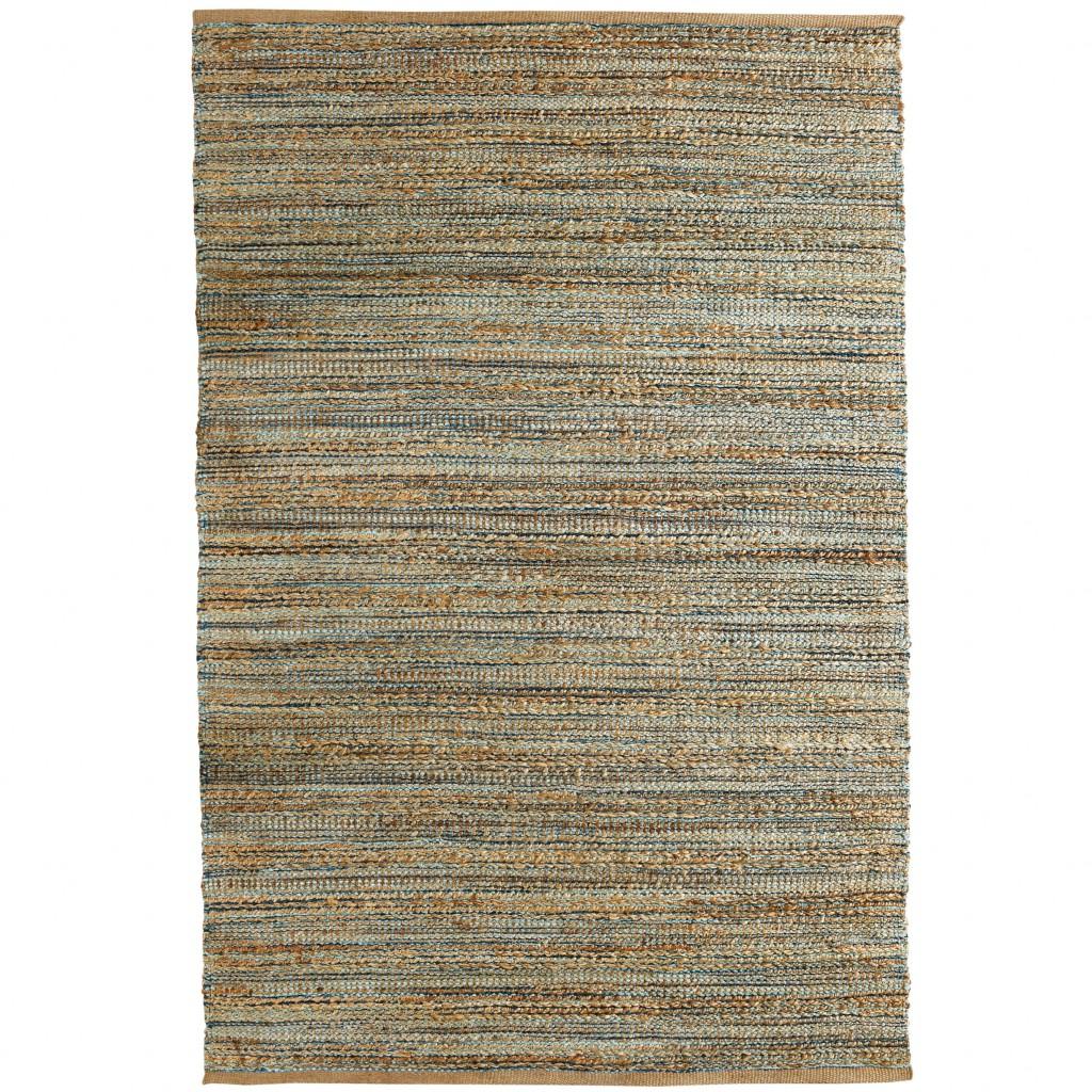 8’ x 10’ Blue and Natural Braided Jute Area Rug Default Title