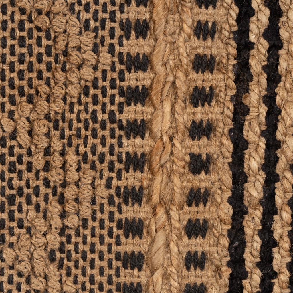 8’ x 10’ Tan and Black Intricate Striped Area Rug Default Title