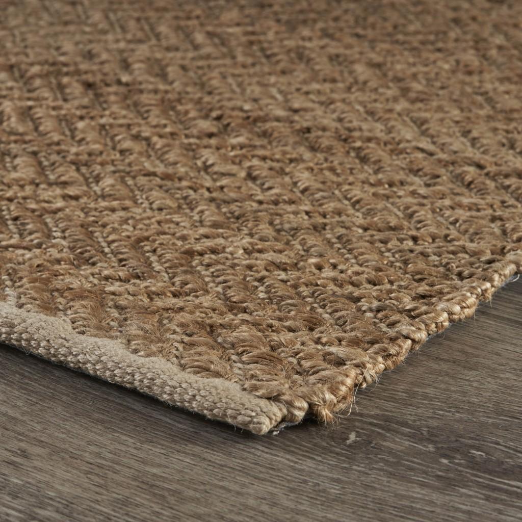 8’ x 10’ Natural Toned Chevron Pattern Area Rug