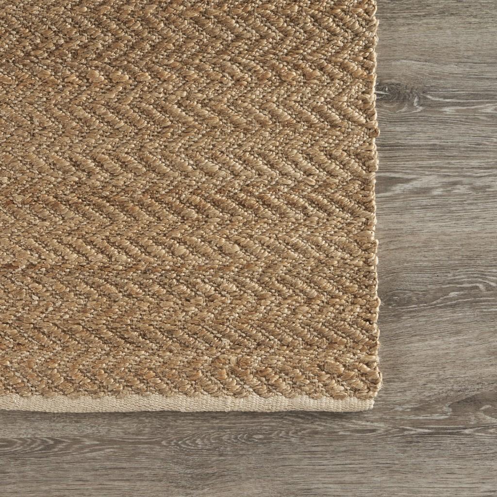8’ x 10’ Natural Toned Chevron Pattern Area Rug
