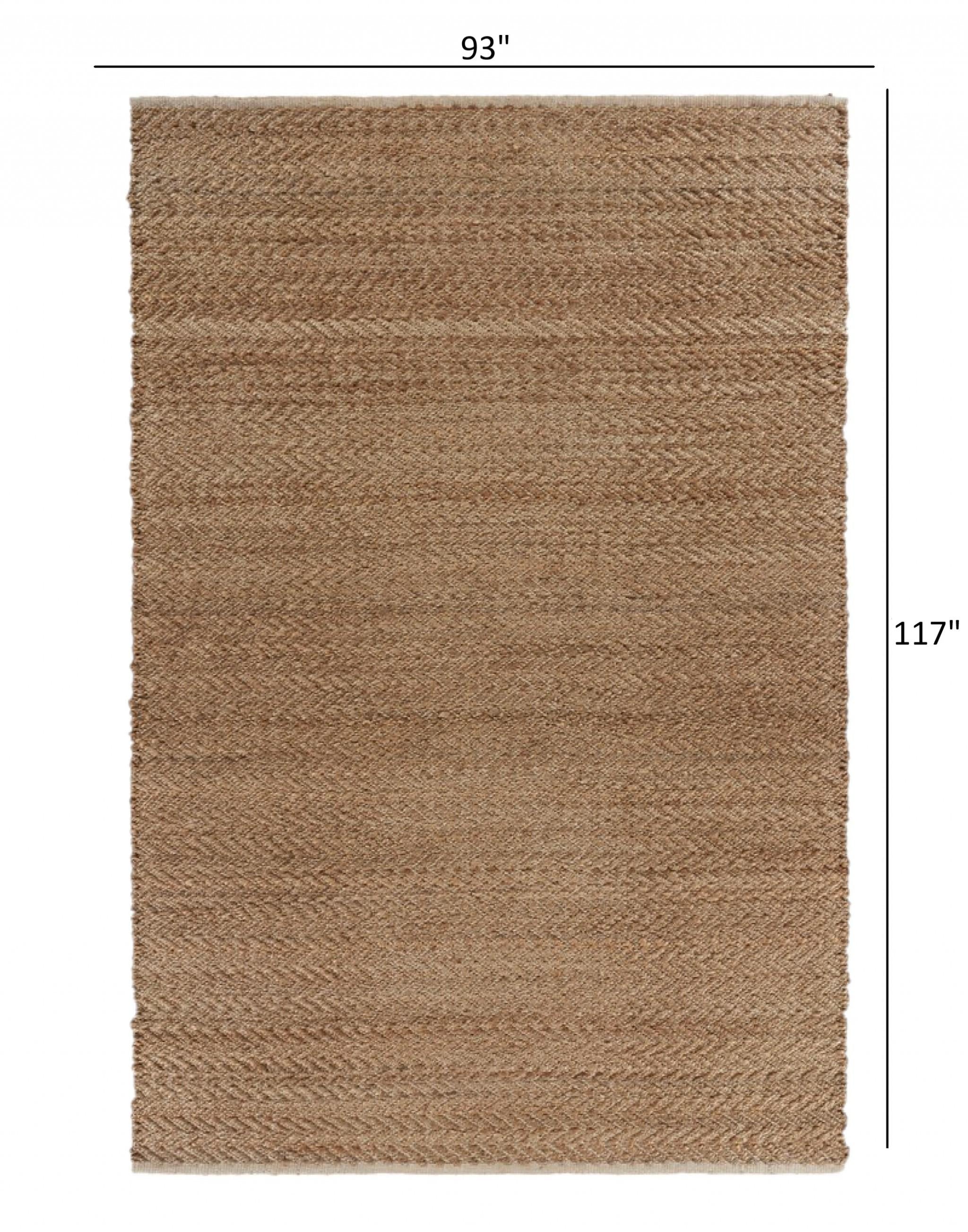 8’ x 10’ Natural Toned Chevron Pattern Area Rug