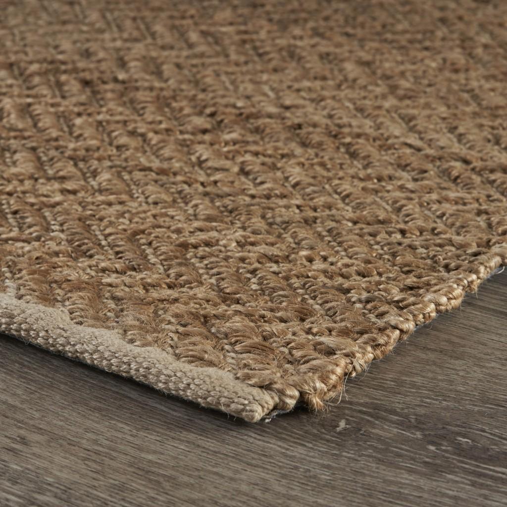 9’ x 12’ Natural Toned Chevron Pattern Area Rug