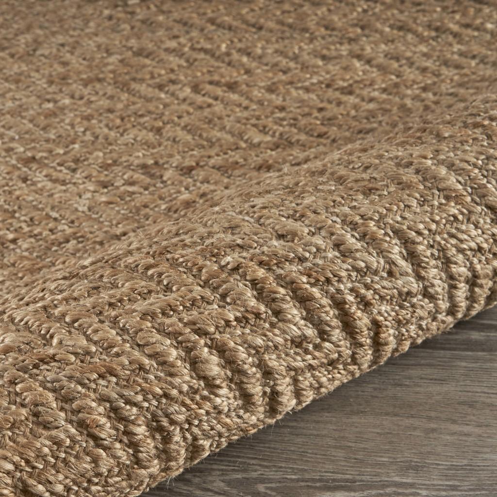 9’ x 12’ Natural Toned Chevron Pattern Area Rug