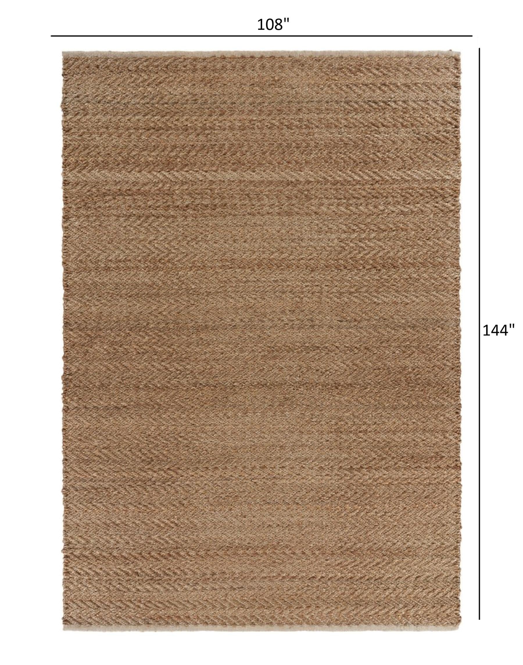 9’ x 12’ Natural Toned Chevron Pattern Area Rug