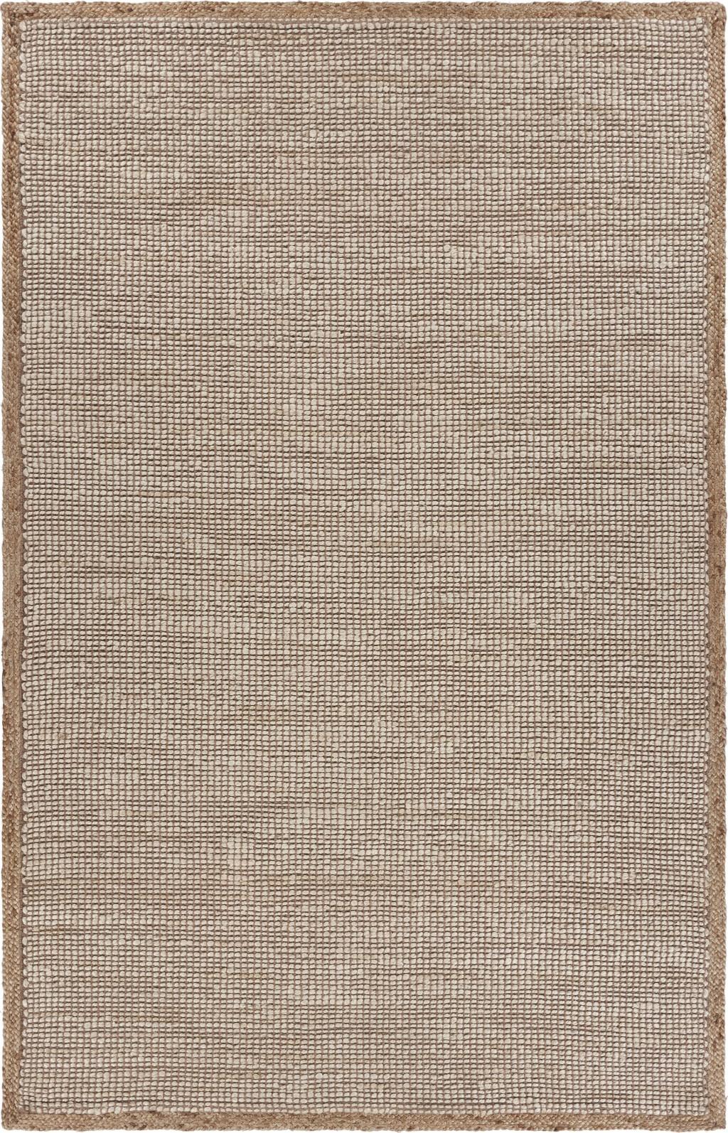 8’ x 10’ Tan and White Braid Border Area Rug Default Title