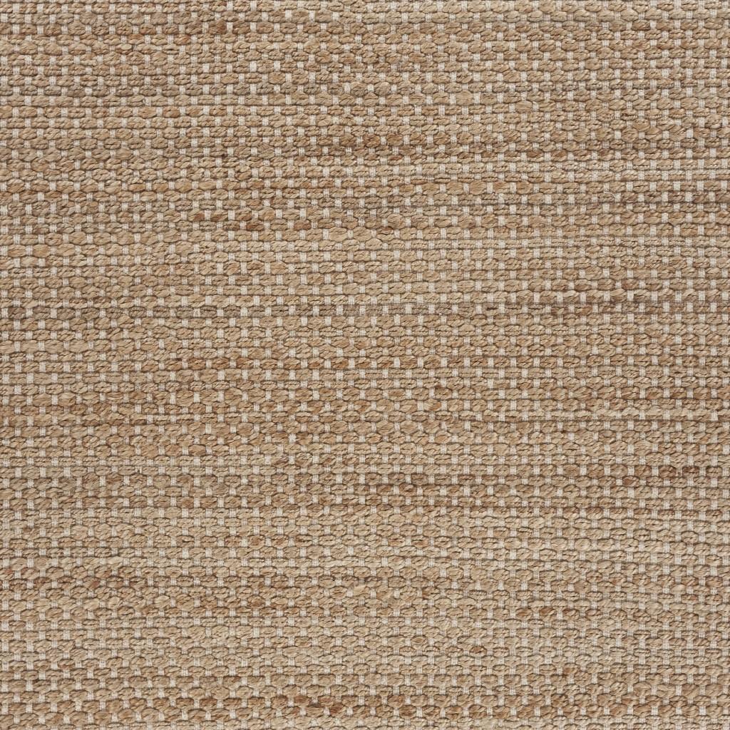 5’ x 8’ Tan and White Detailed Woven Area Rug