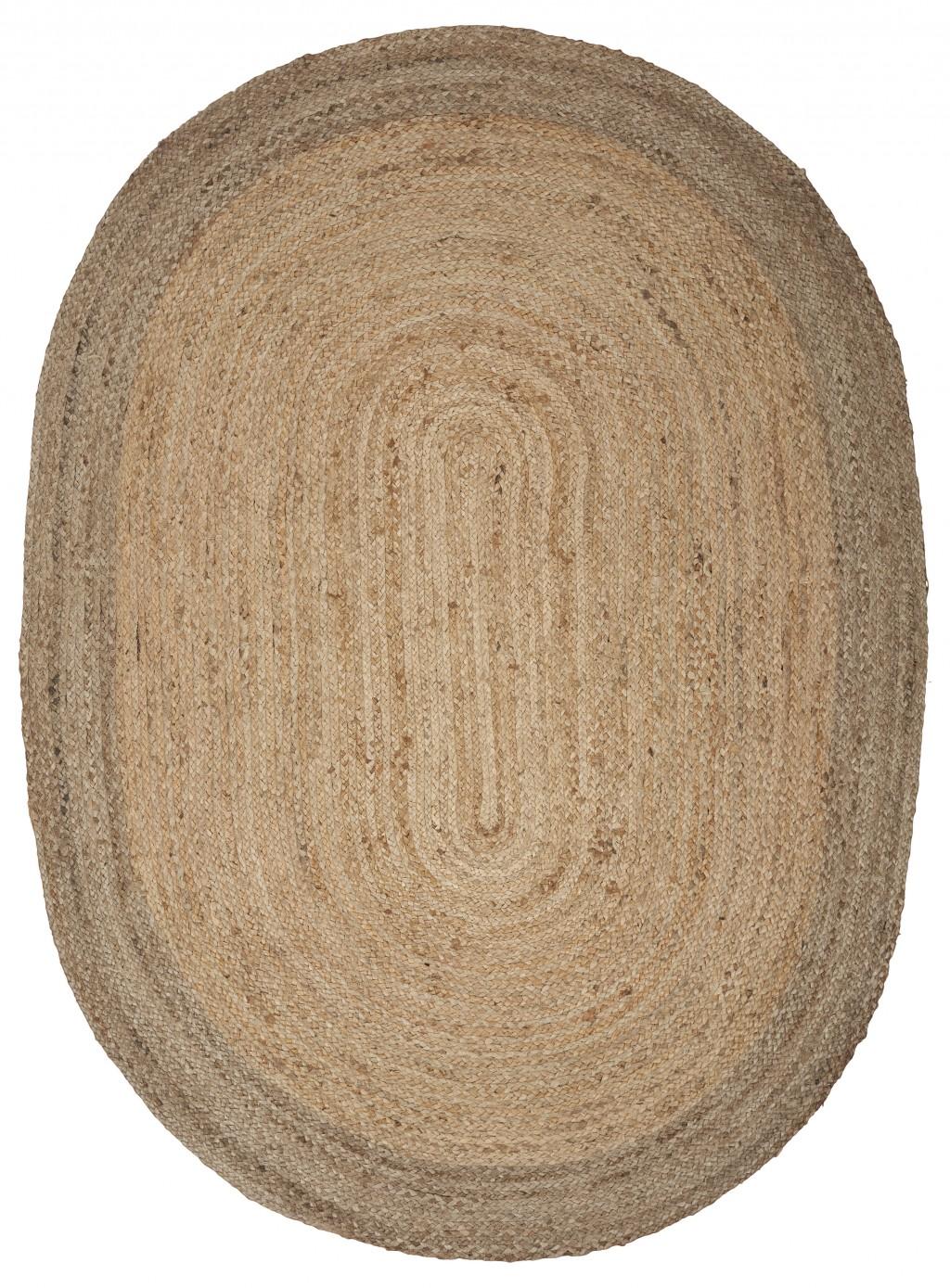 7’ Natural Toned Oval Shaped Area Rug Default Title