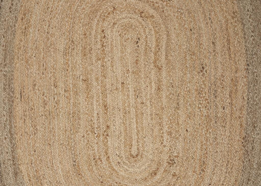 9’ Natural Toned Oval Shaped Area Rug