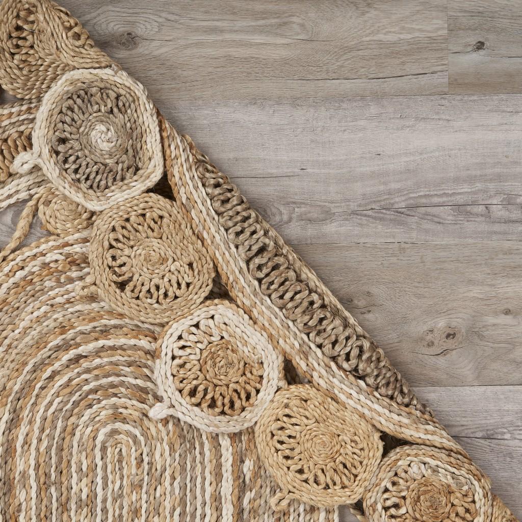 7’ Oval Shaped Natural Toned Area Rug