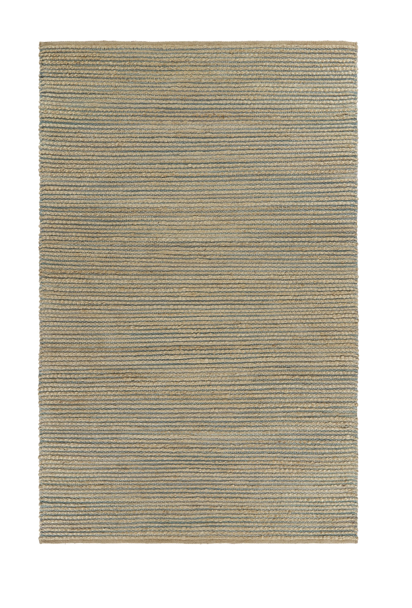 8’ x 10’ Tan and Blue Undertone Striated Area Rug
