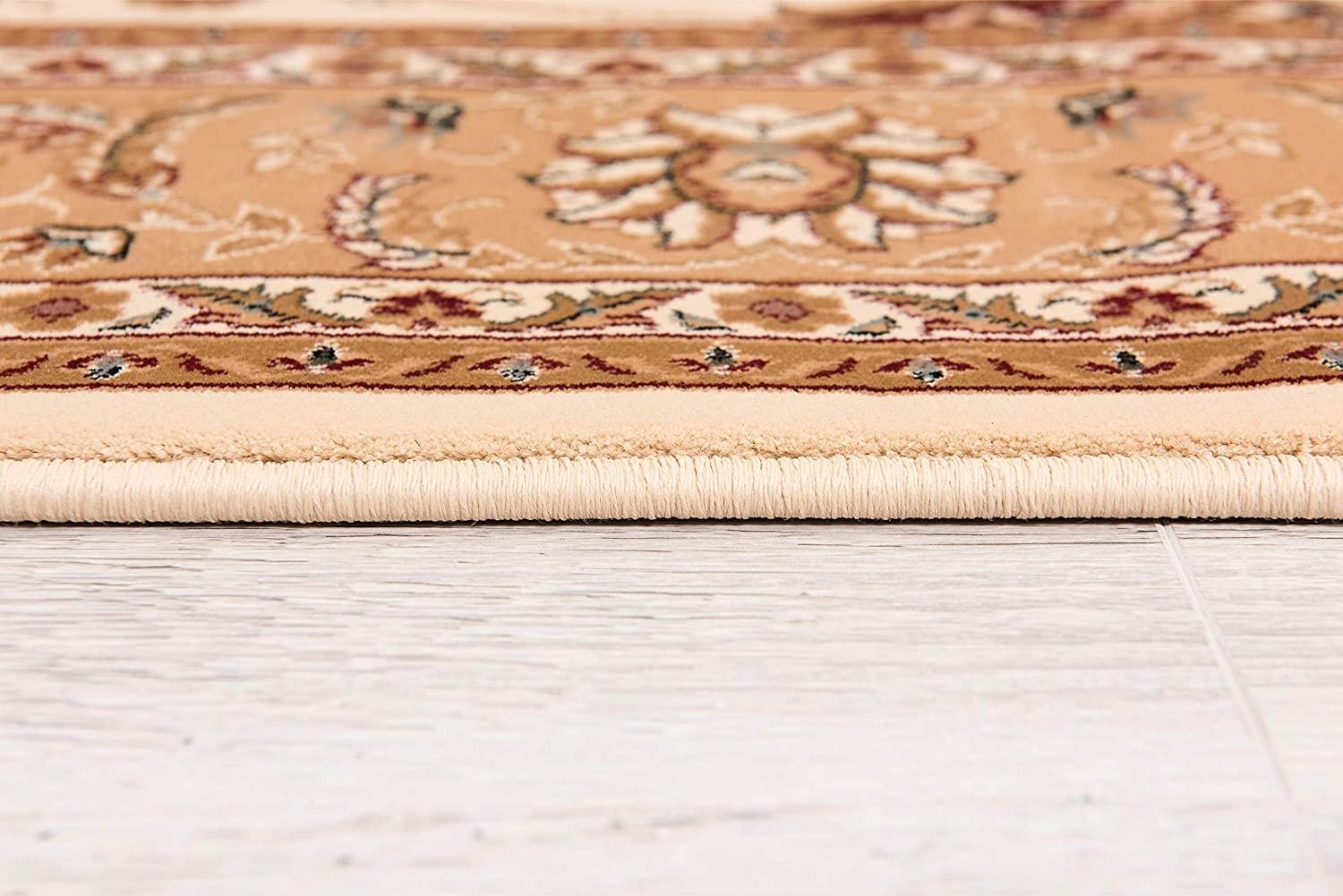 2’ x 20’ Cream and Tan Ornate Border Runner Rug