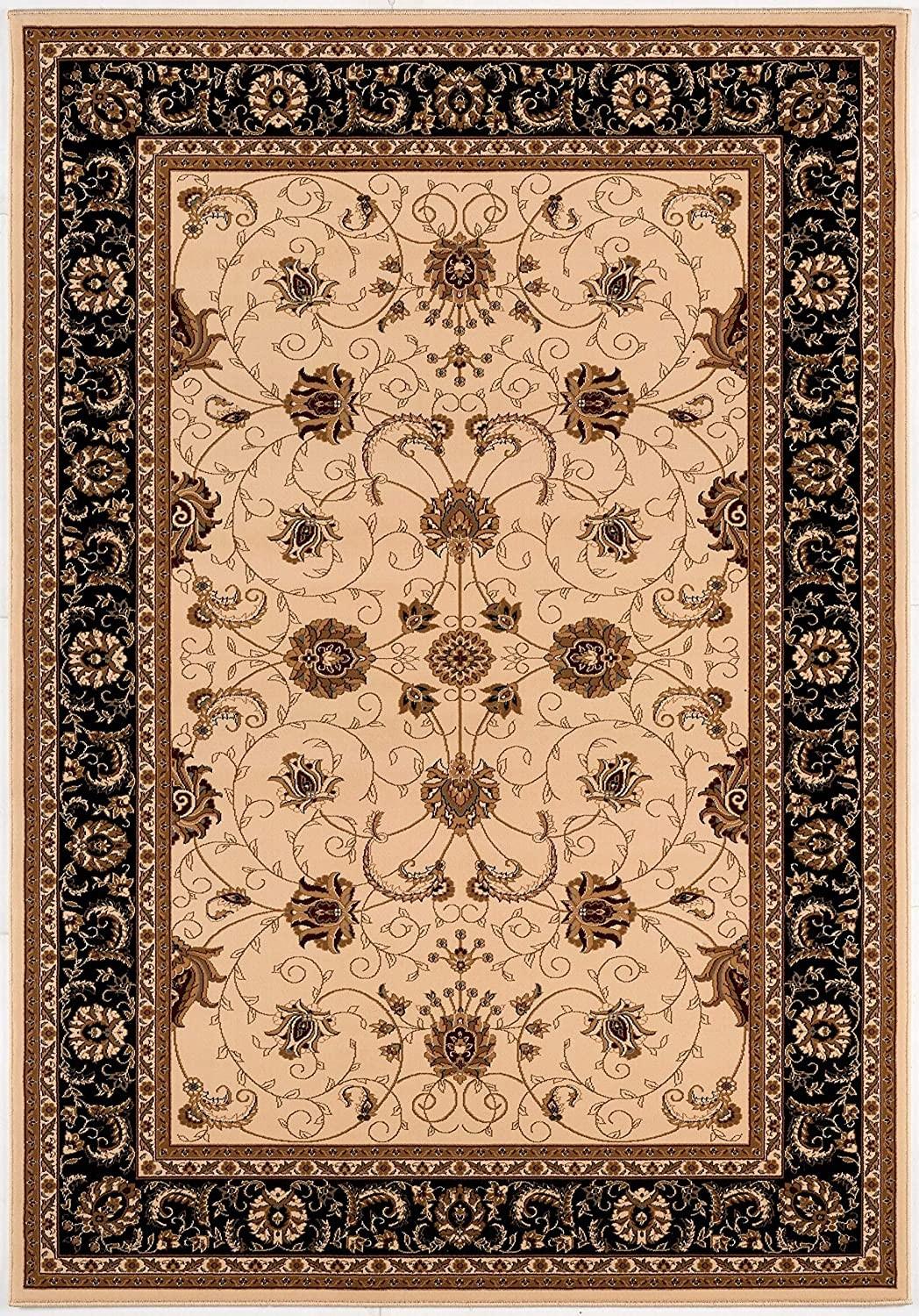 2’ x 10’ Cream and Black Decorative Runner Rug