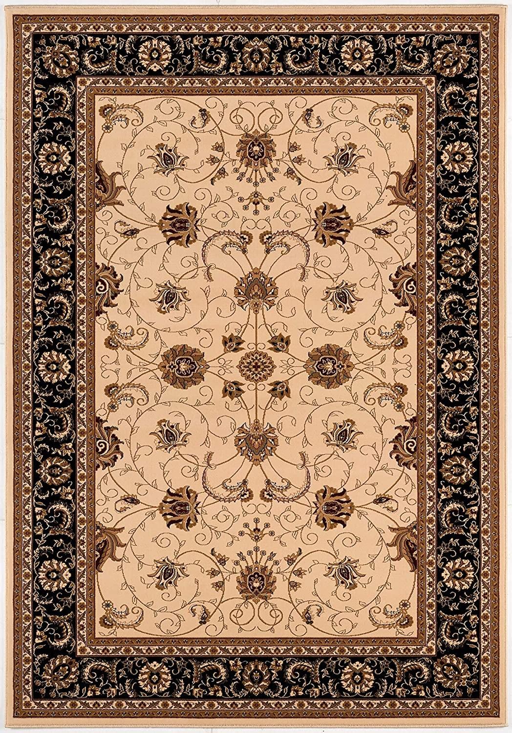 2’ x 13’ Cream and Black Decorative Runner Rug