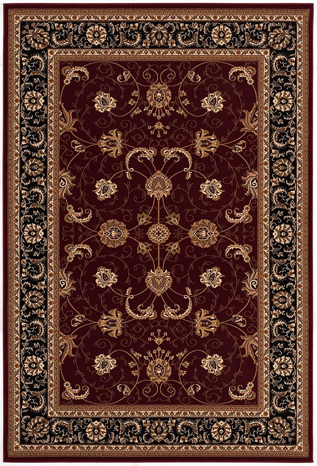 7’ x 9’ Red and Black Ornamental Area Rug