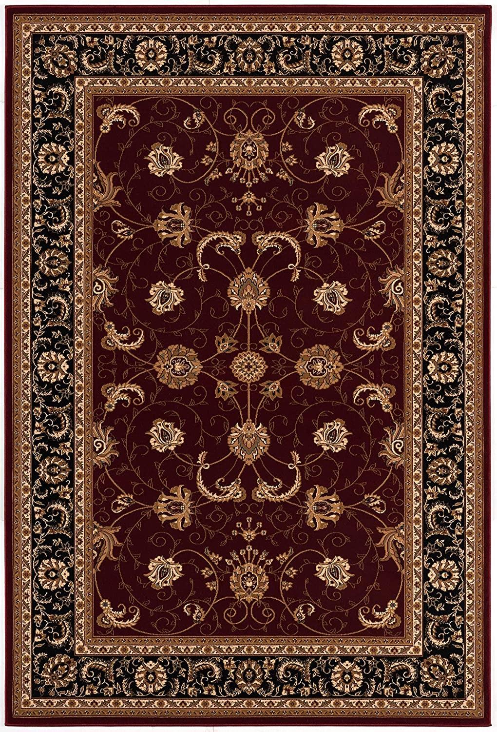 8’ x 11’ Red and Black Ornamental Area Rug