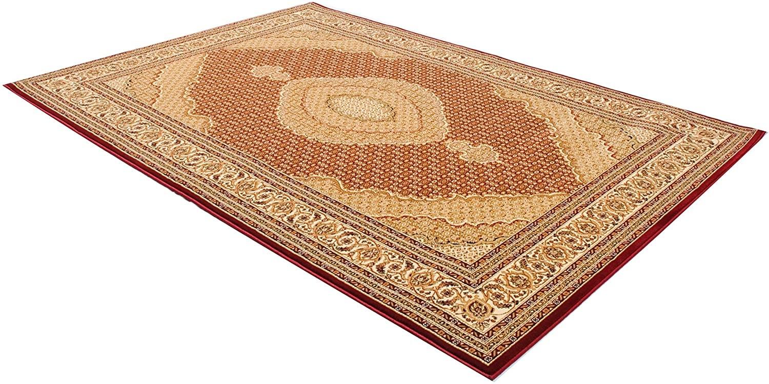 2’ x 13’ Red and Beige Medallion Runner Rug