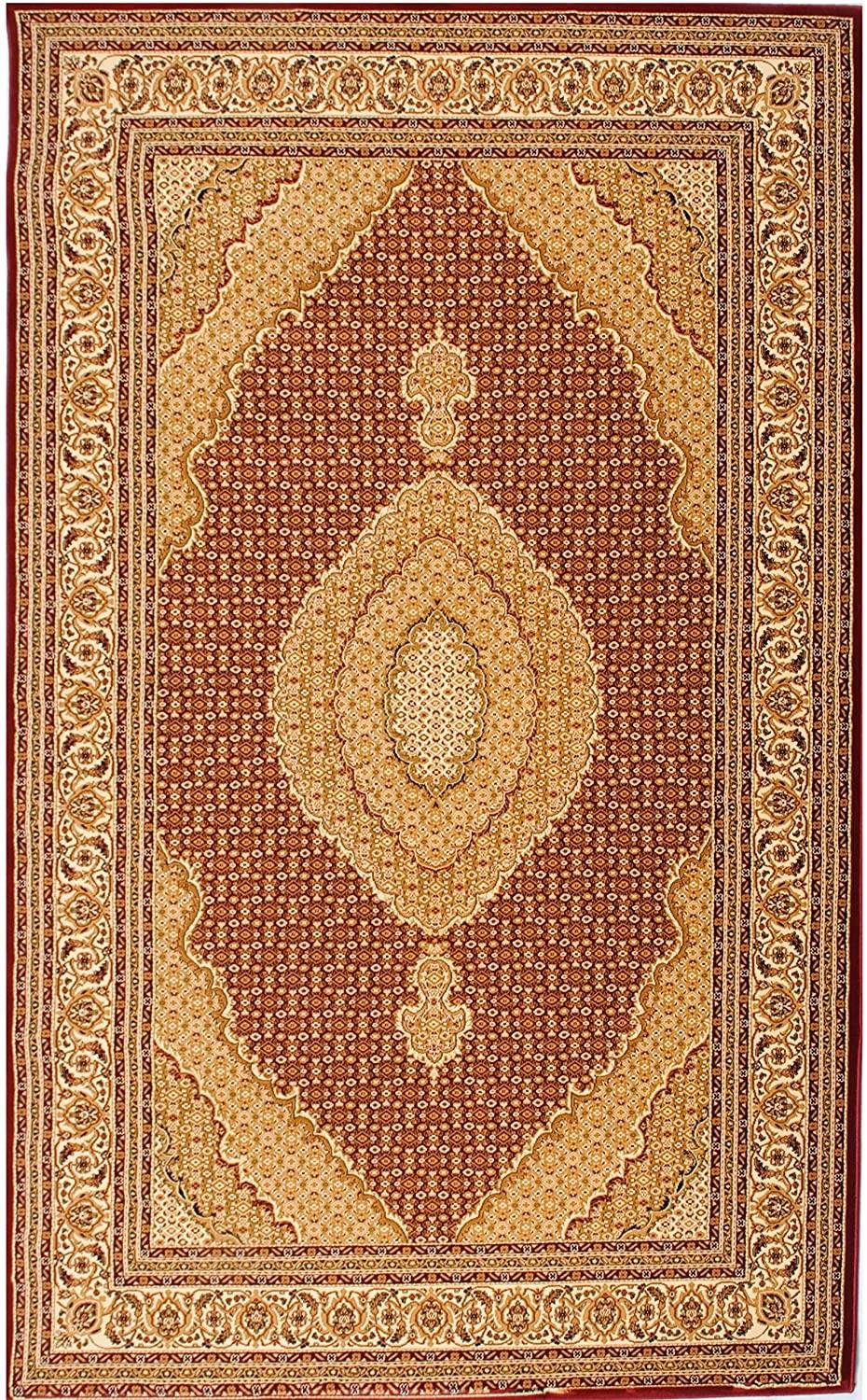 3’ x 10’ Red and Beige Medallion Runner Rug