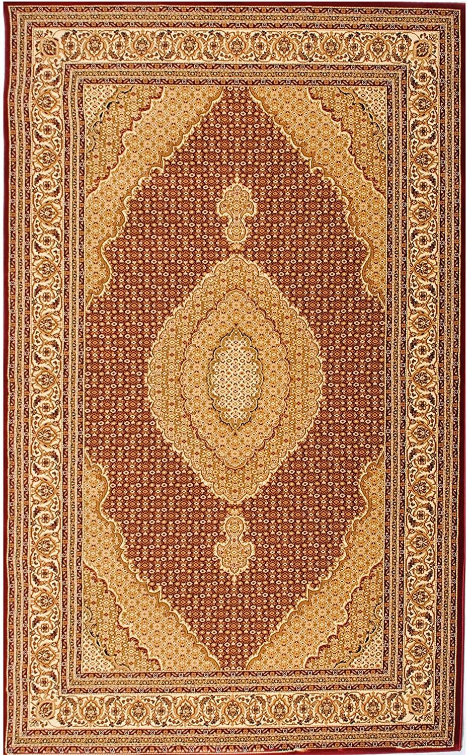 3’ x 13’ Red and Beige Medallion Runner Rug Default Title