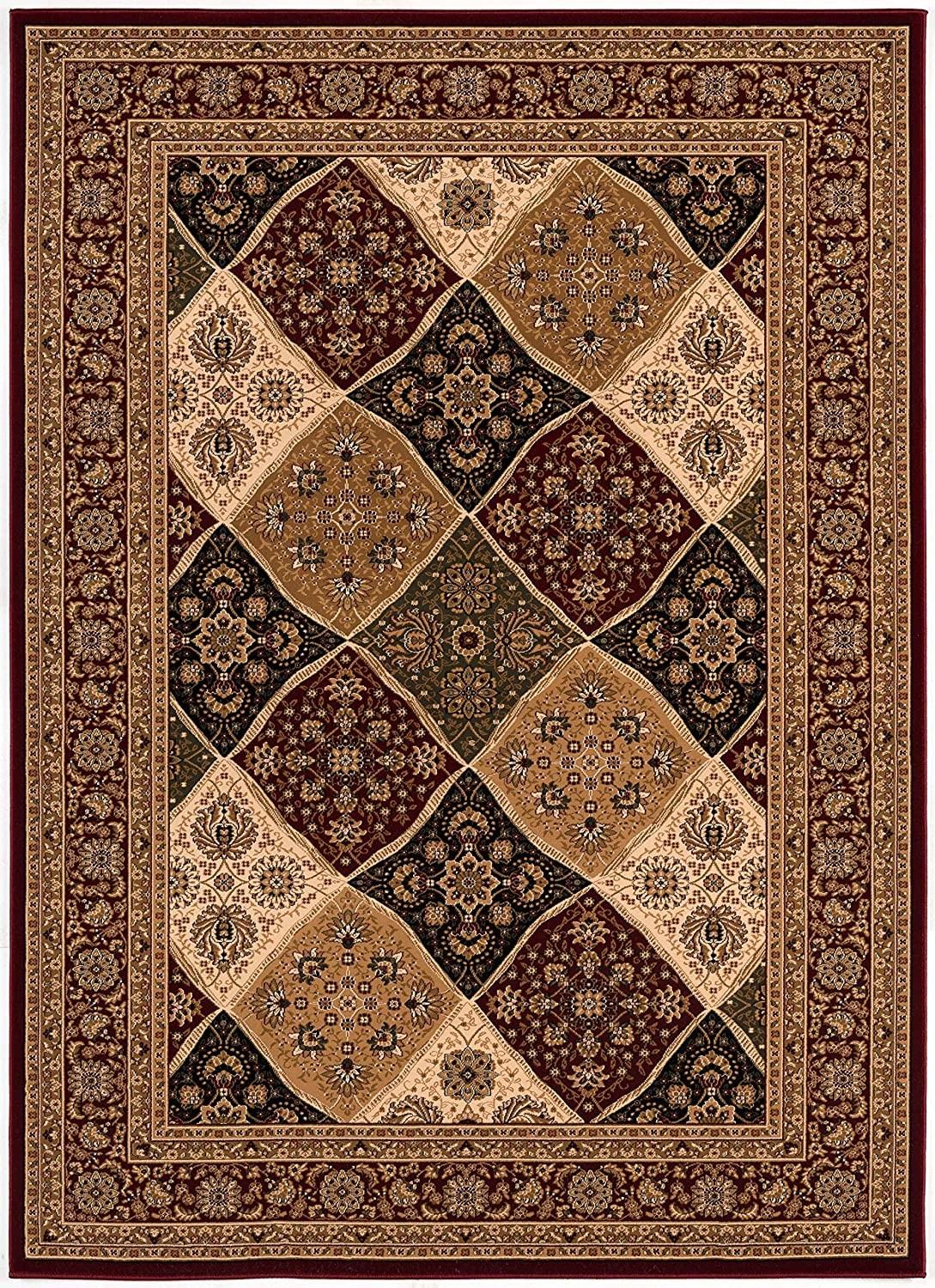 8’ x 11’ Red Decorative Diamonds Area Rug