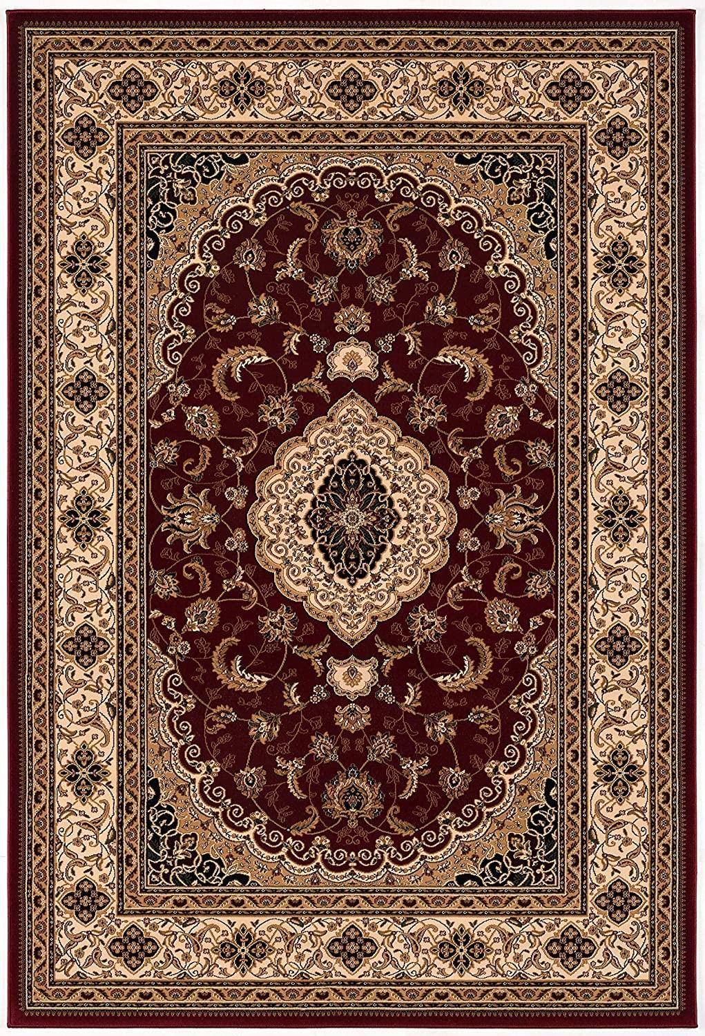 5’ x 8’ Red Floral Medallion Area Rug