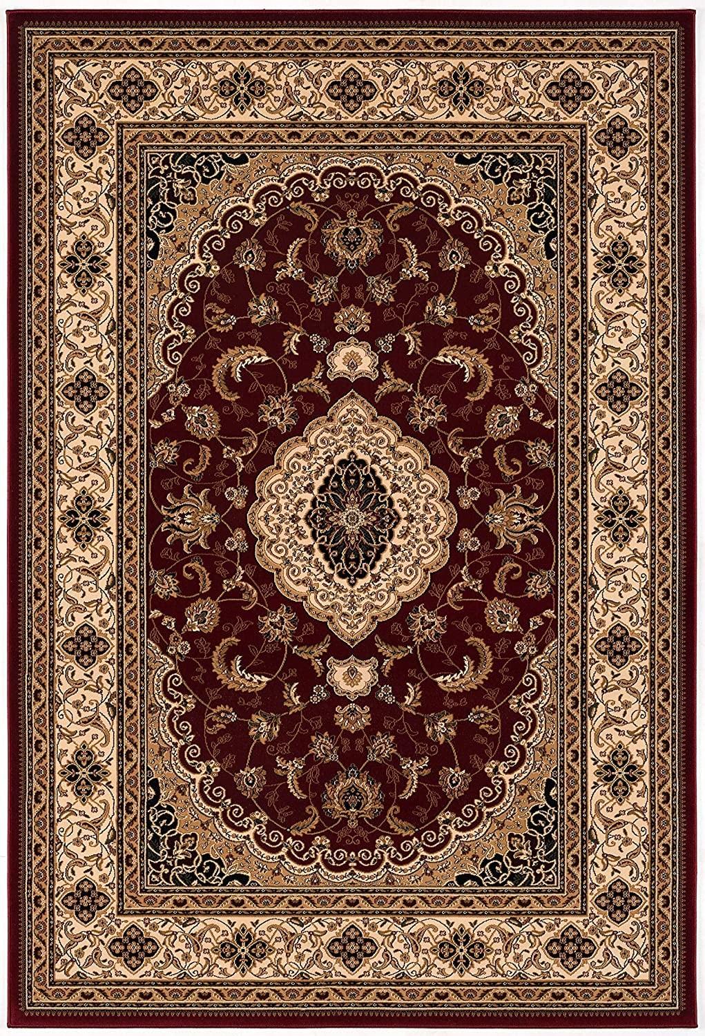 8’ x 11’ Red Floral Medallion Area Rug