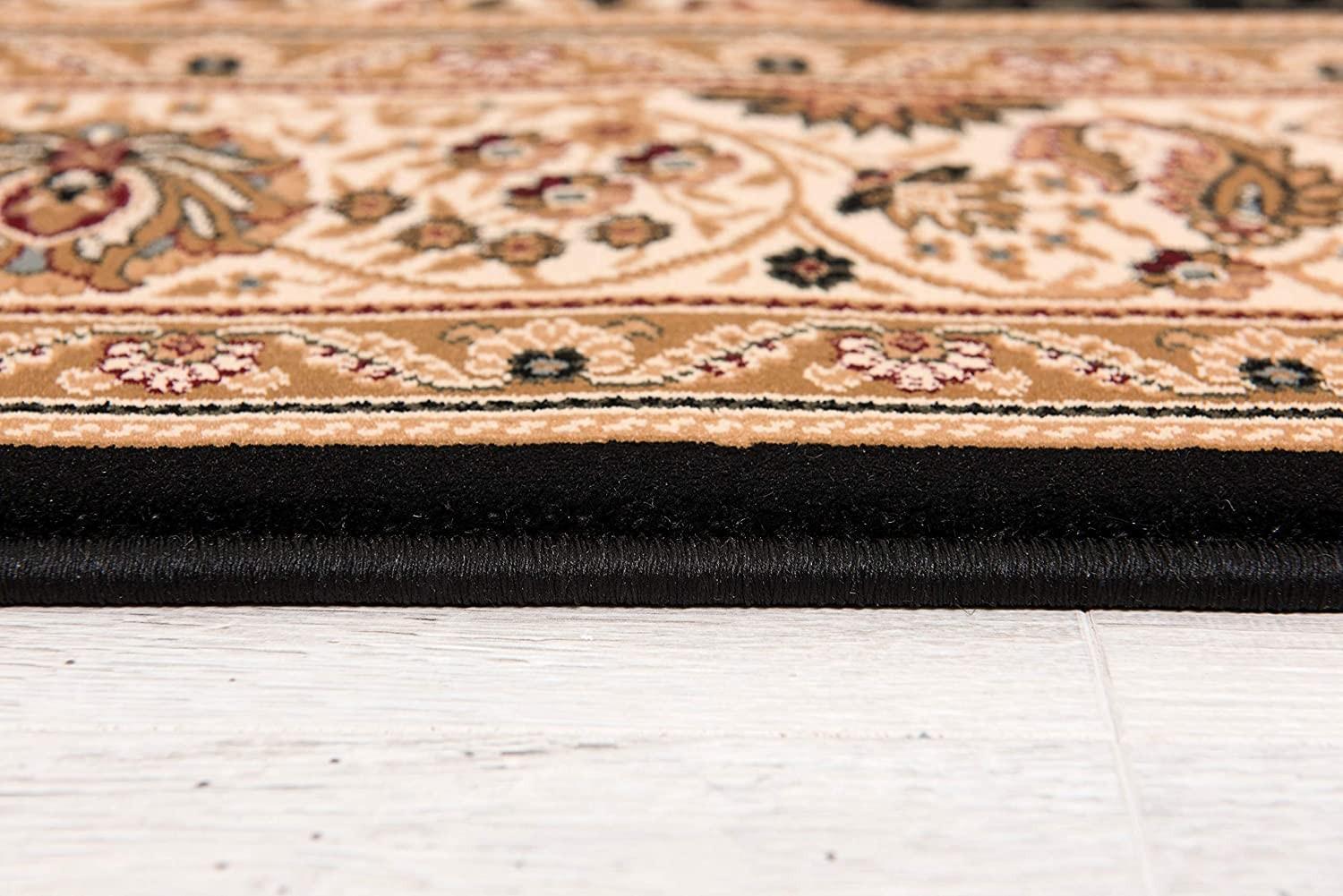 2’ x 20’ Black and Beige Embellished Runner Rug