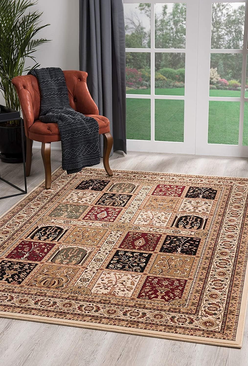 2’ x 15’ Cream Traditional Decorative Runner Rug