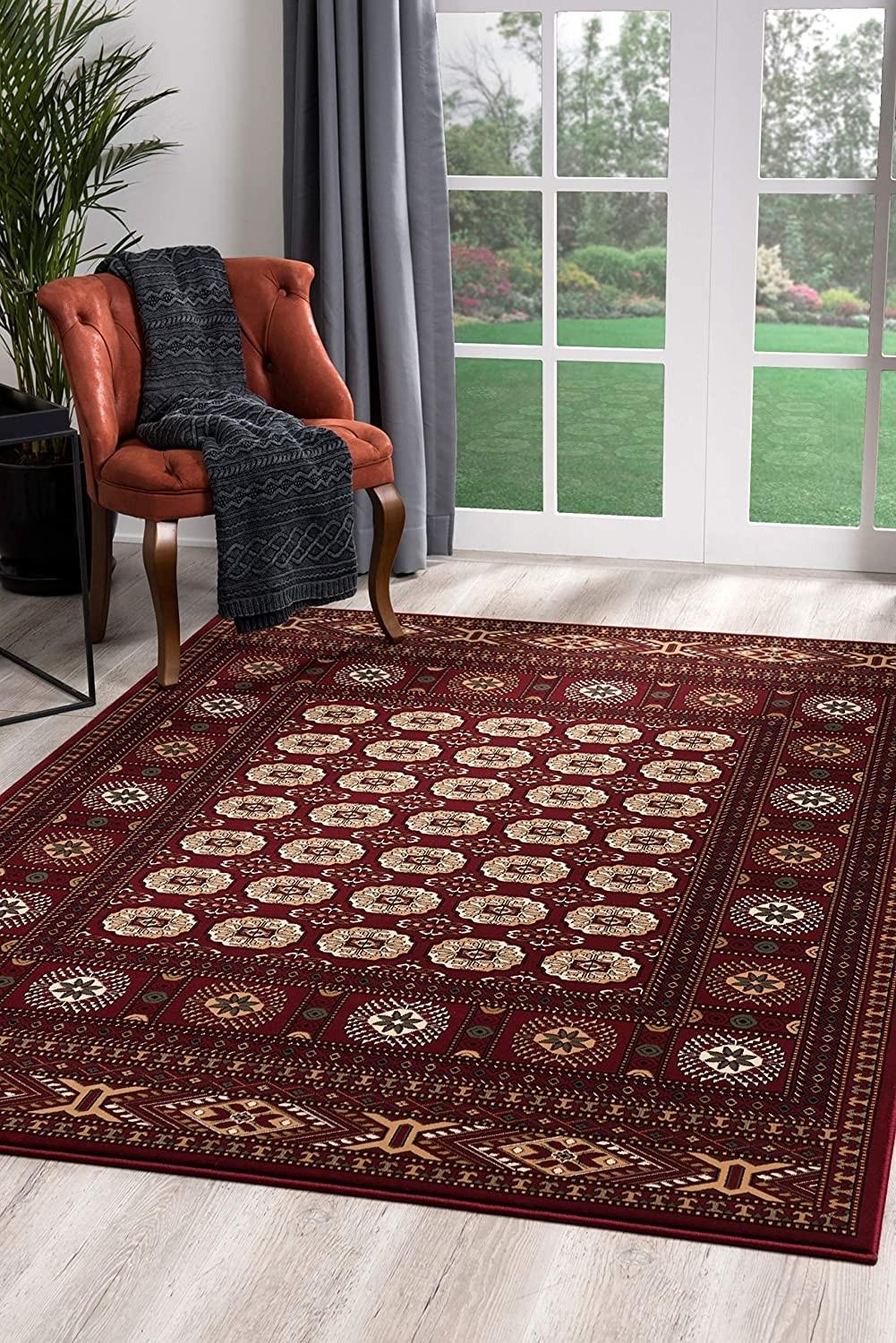 3’ x 15’ Red Eclectic Geometric Pattern Runner Rug