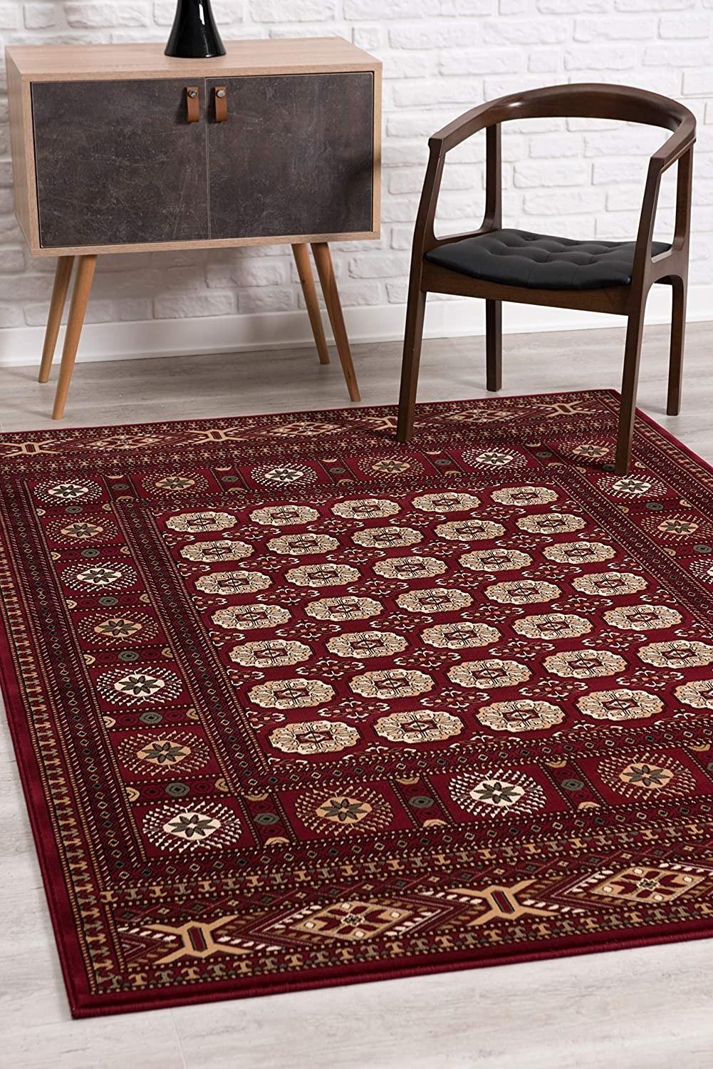 3’ x 15’ Red Eclectic Geometric Pattern Runner Rug