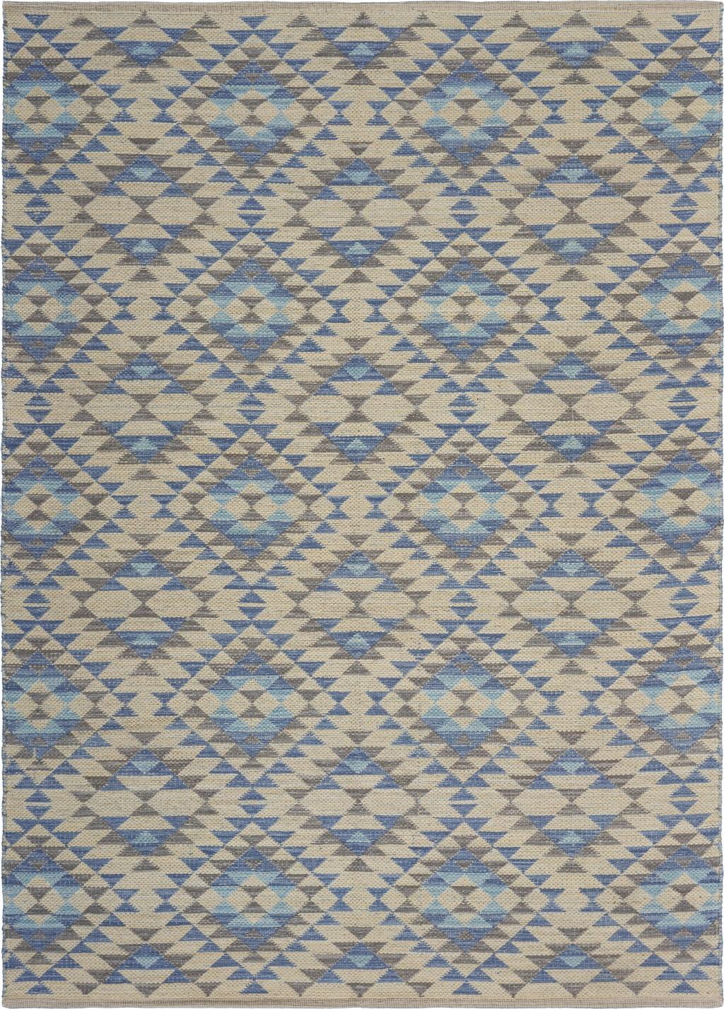 3’ x 5’ Blue Decorative Lattice Area Rug Default Title