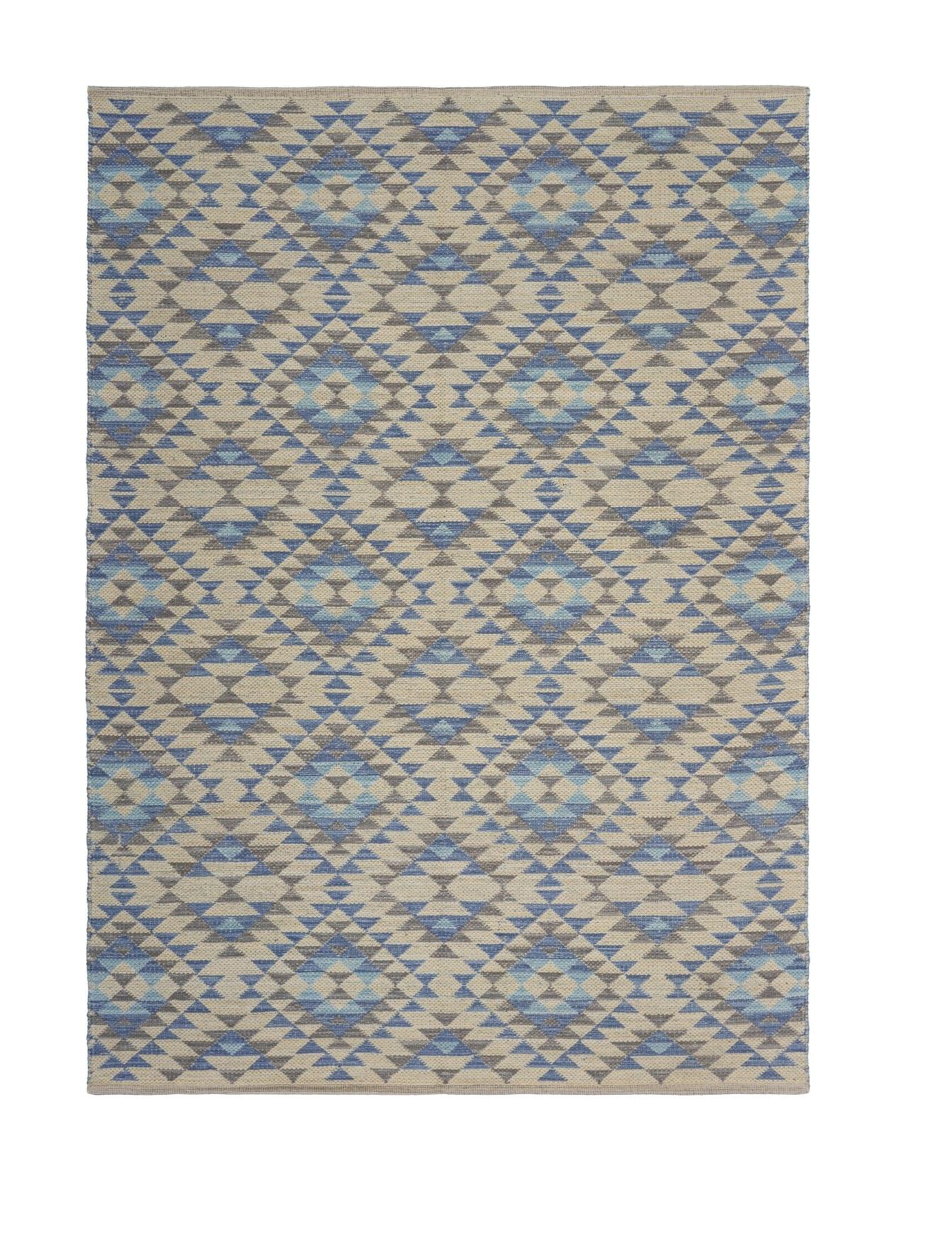 5’ x 7’ Blue Decorative Lattice Area Rug