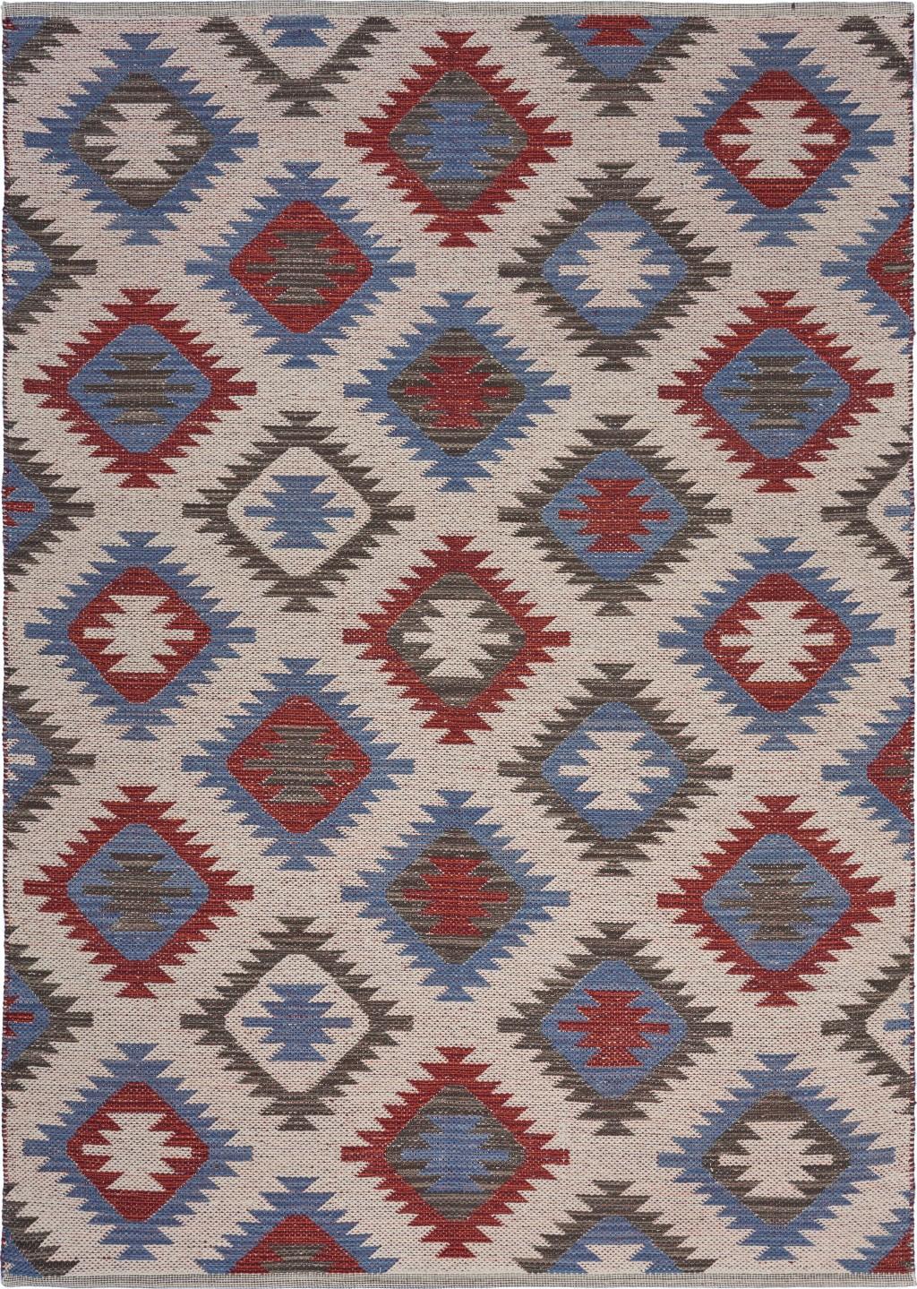 3’ x 4’ Red and Blue Geometric Diamonds Area Rug Default Title