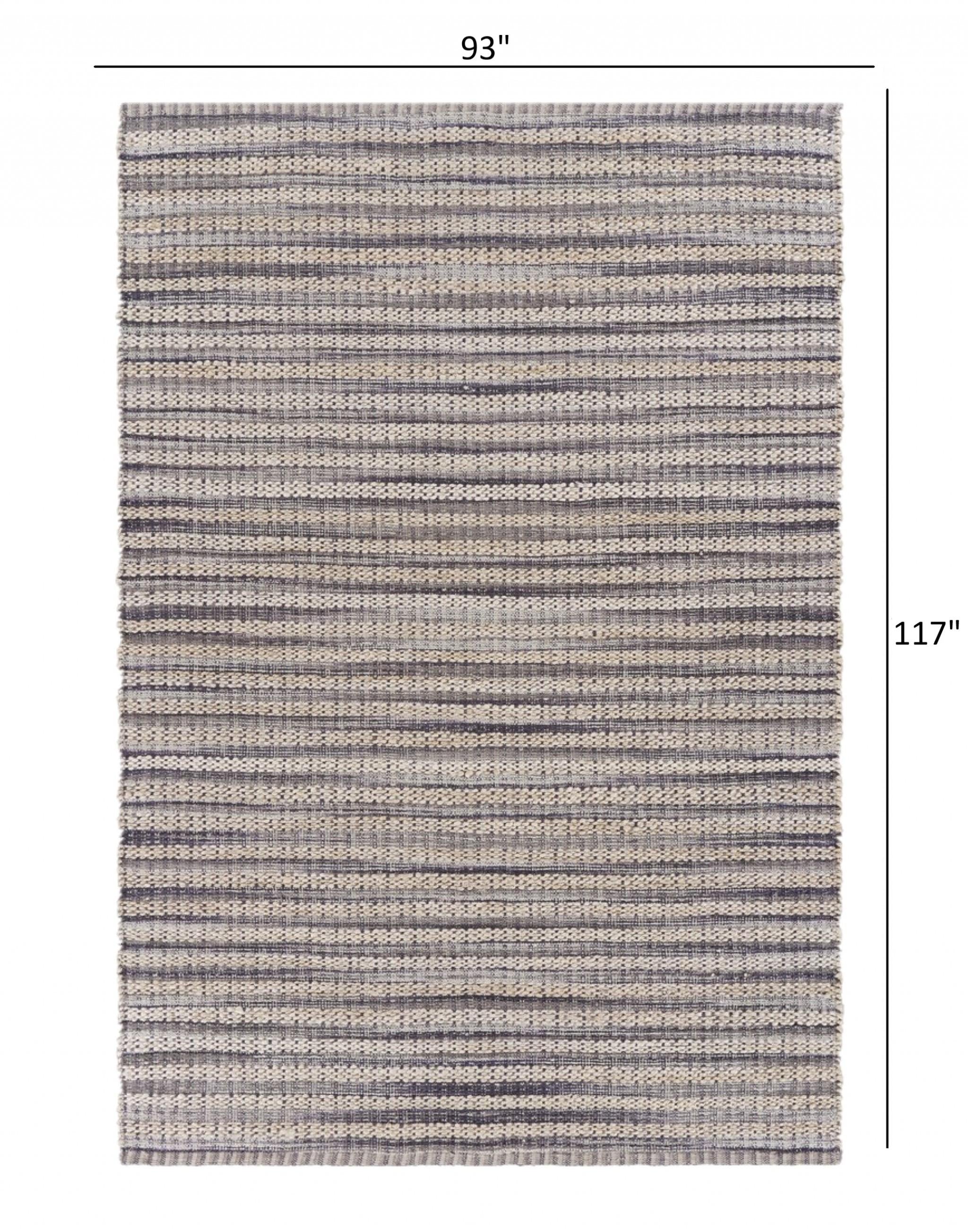 8’ x 10’ Brown and Gray Striped Area Rug