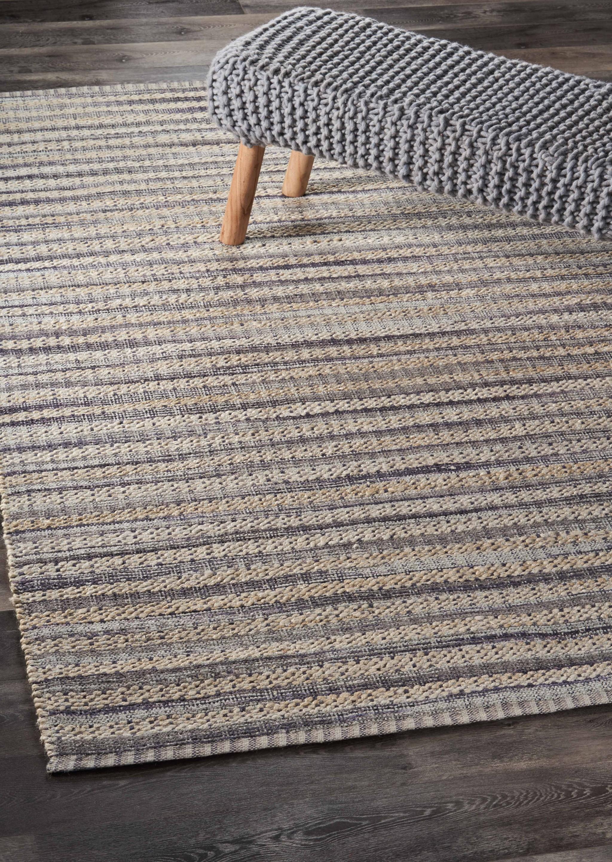 9’ x 12’ Brown and Gray Striped Area Rug