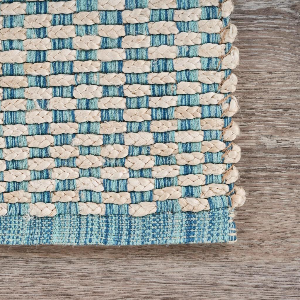 5’ x 8’ Blue and Beige Toned Area Rug