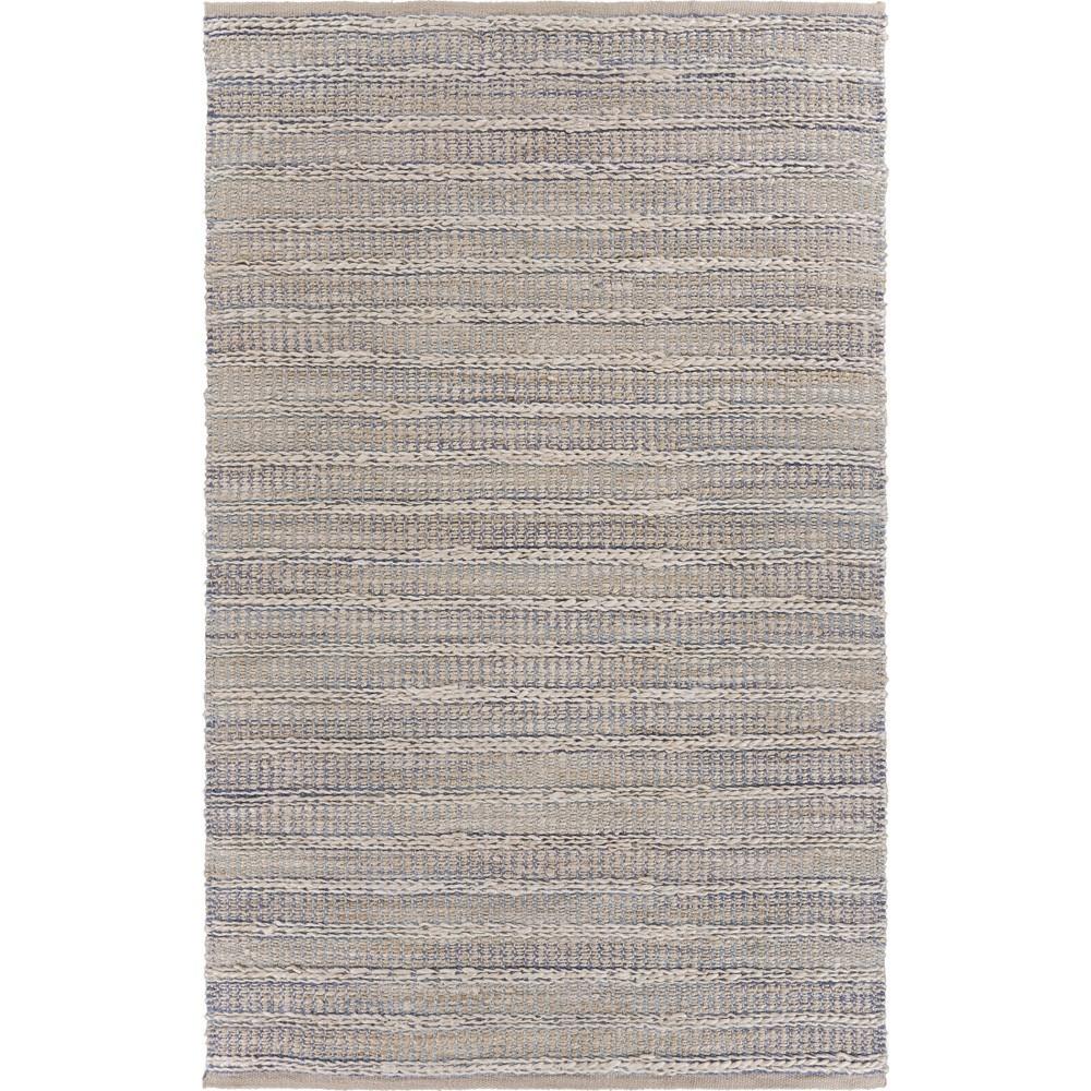 8’ x 10’ Blue and Cream Braided Jute Area Rug Default Title