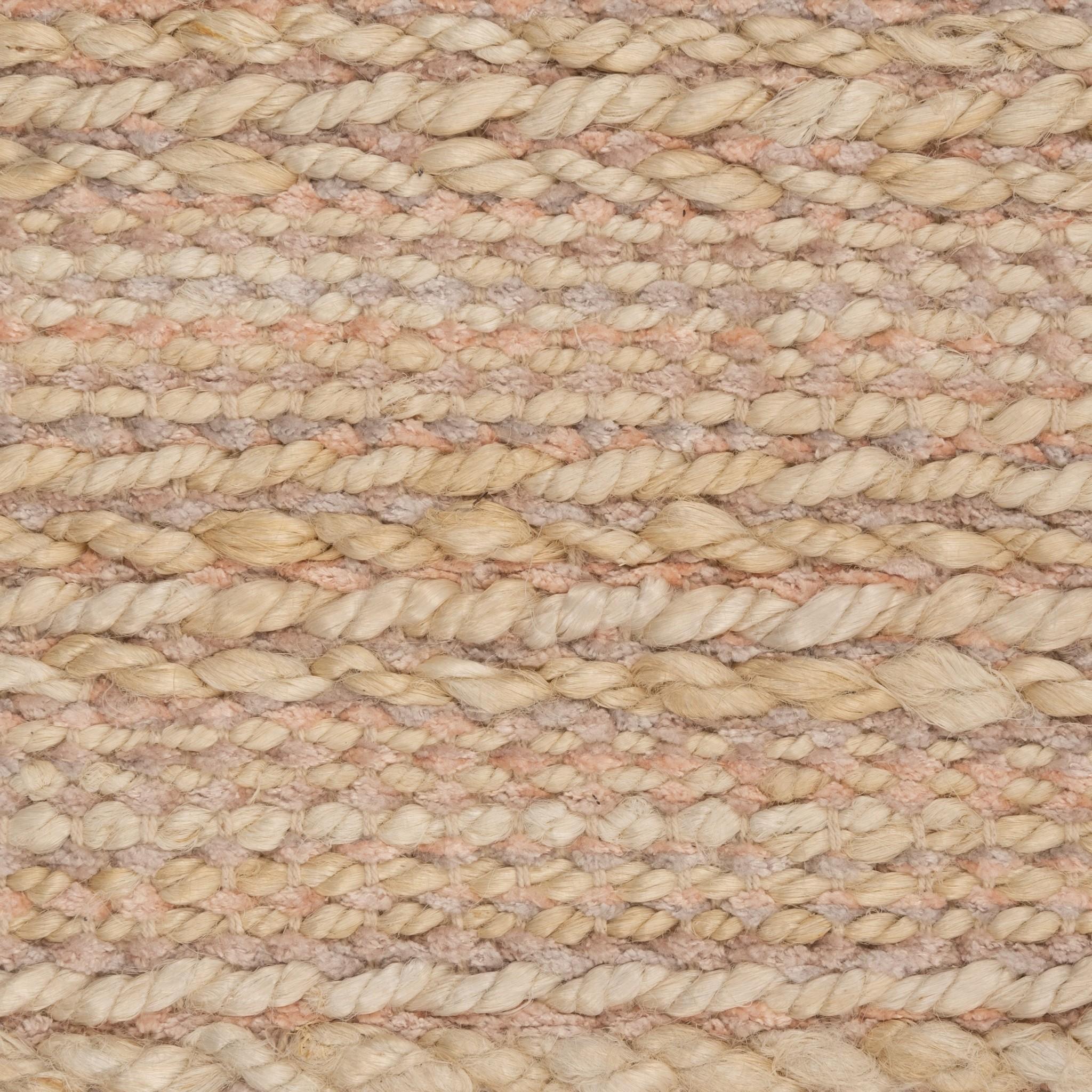 5’ x 8’ Blush Pink Textured Jute Area Rug