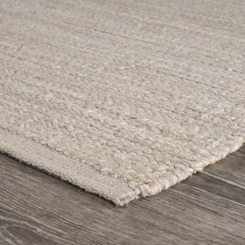 5’ x 8’ Blush Pink Textured Jute Area Rug
