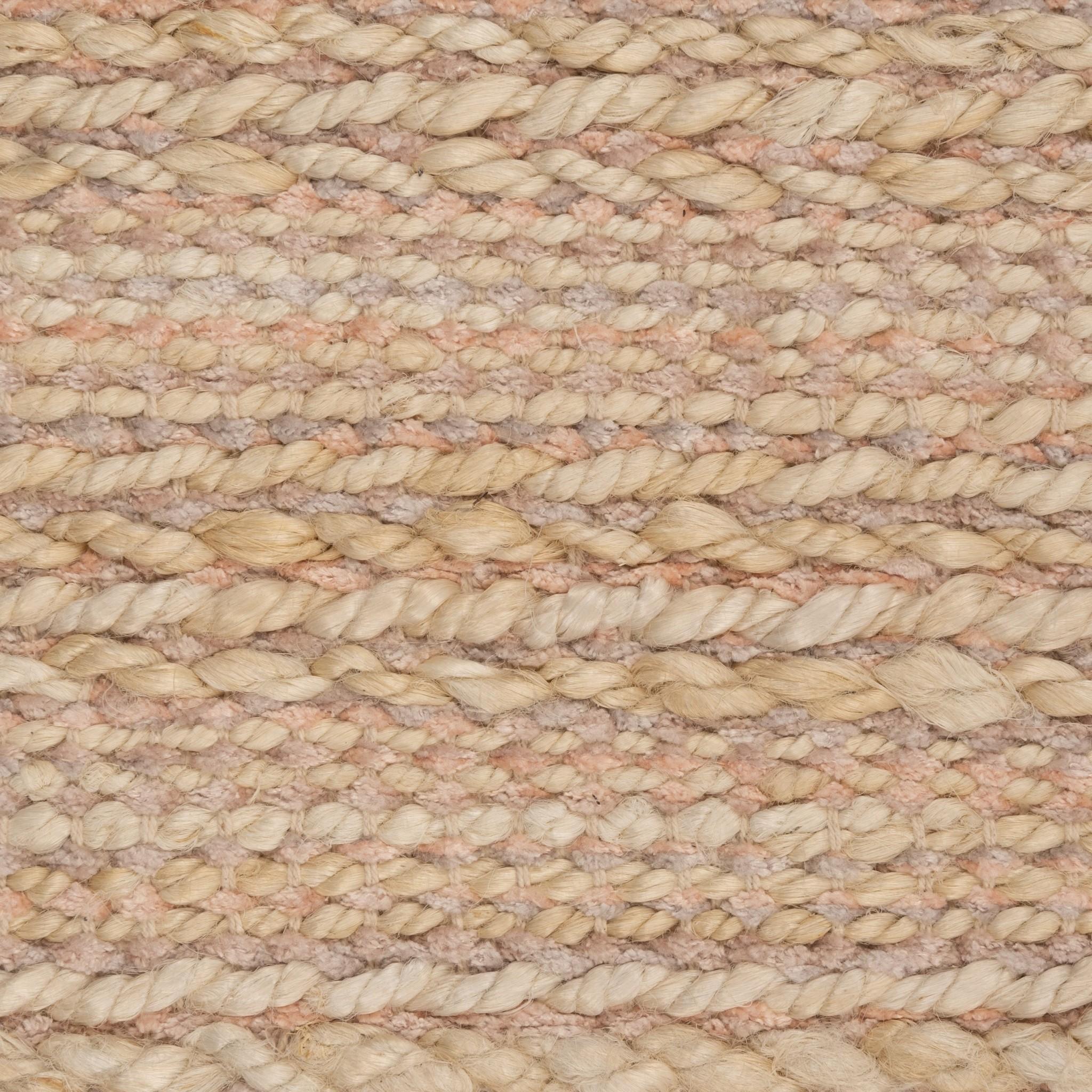 9’ x 12’ Blush Pink Textured Jute Area Rug