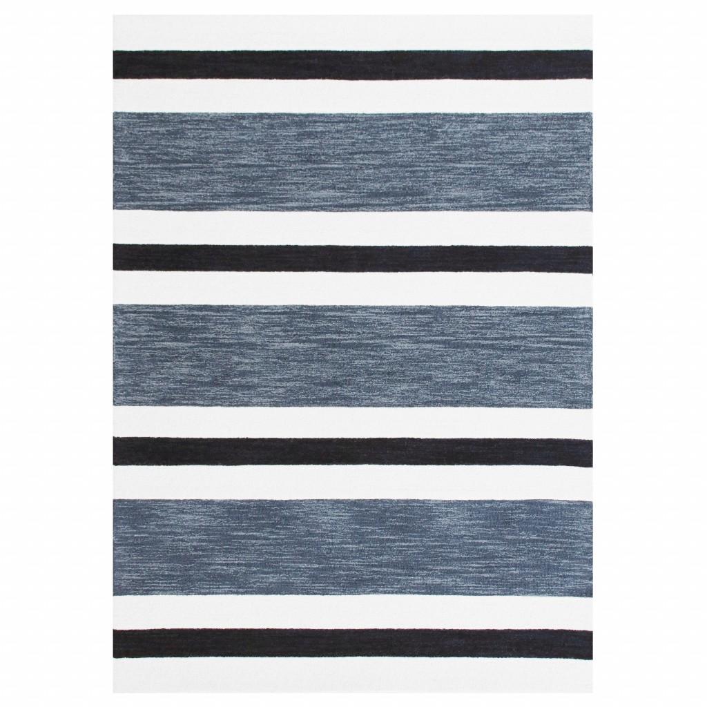 5’ x 7’ Black and Gray Bold Striped Area Rug Default Title
