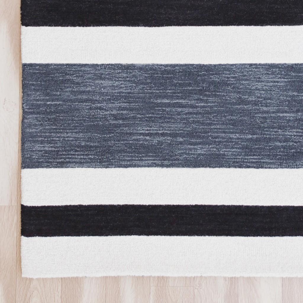 5’ x 7’ Black and Gray Bold Striped Area Rug
