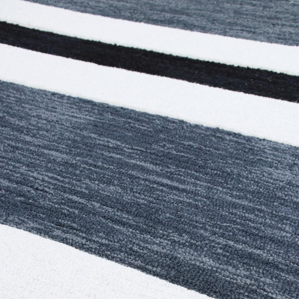 5’ x 7’ Black and Gray Bold Striped Area Rug