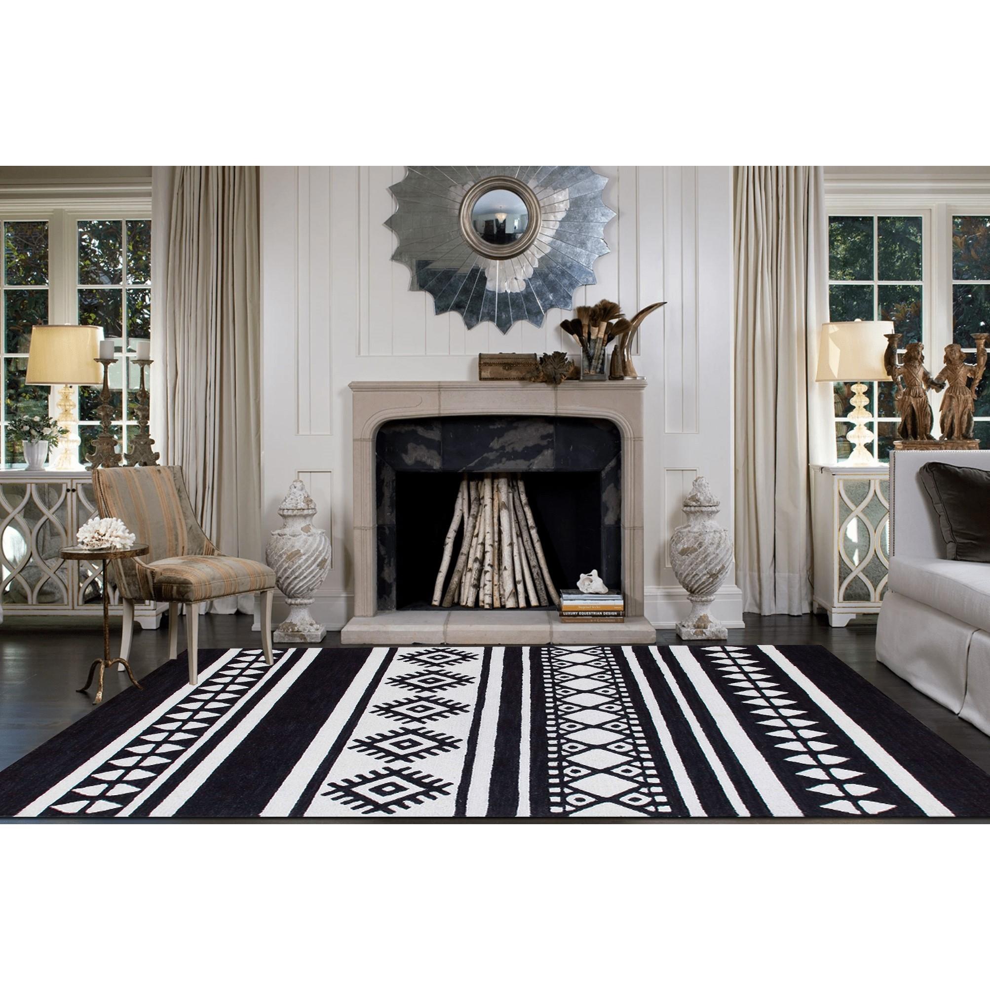 Bold Geometric Southwestern Tufted Wool Area Rug