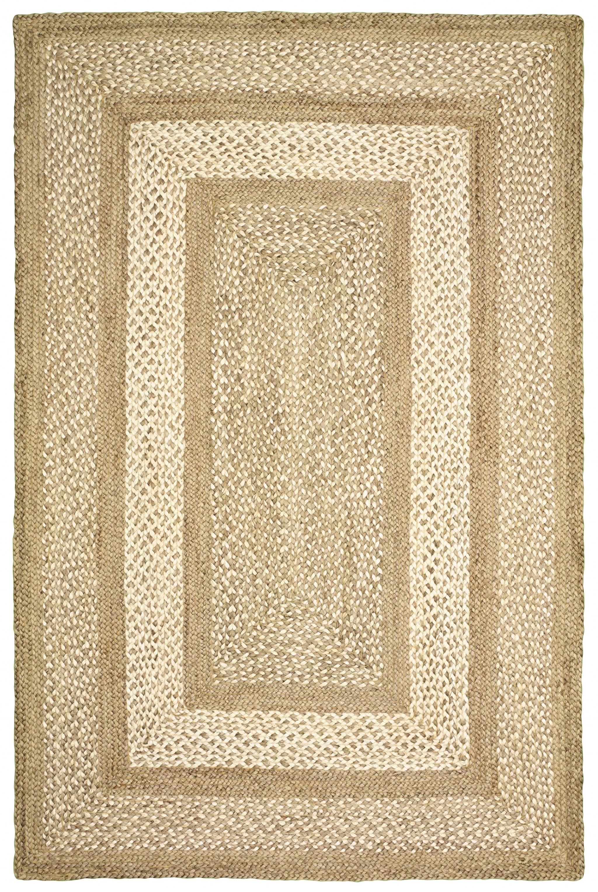 5’ x 8’ Tan Geometric Bordered Area Rug Default Title