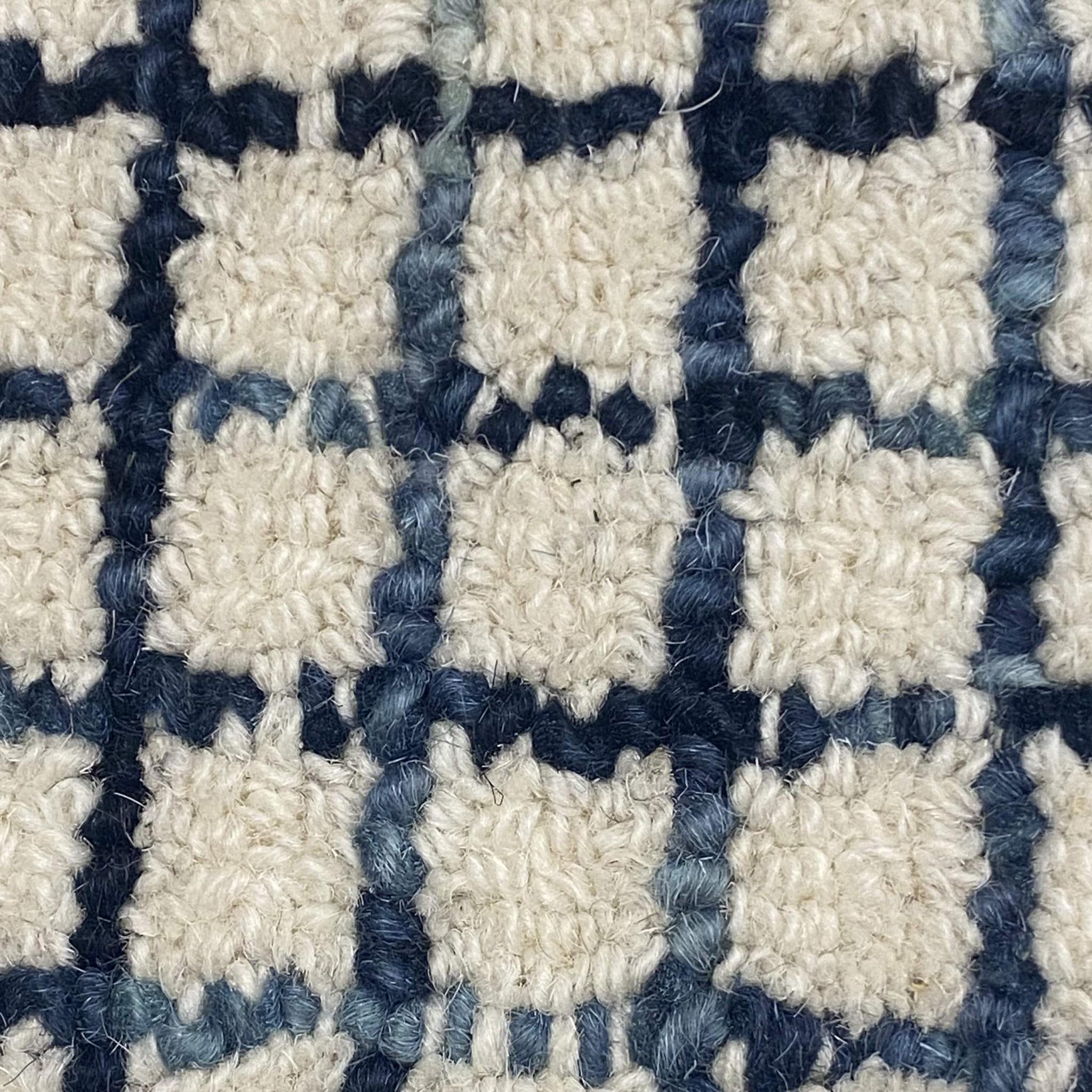 9’ x 12’ Navy and Ivory Grids Area Rug